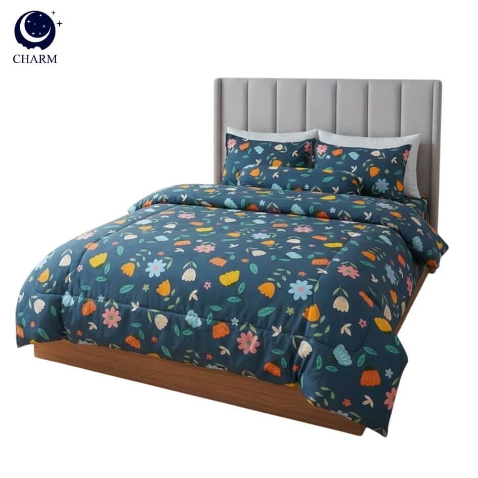 ชุดผ้าปูที่นอน 3.5 ฟุต 4 ชิ้น CHARM รุ่น CLASSIC ลาย GREEN GARDEN